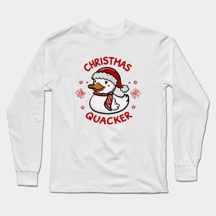 Christmas Quacker: Duck in Festive Attire Long Sleeve T-Shirt